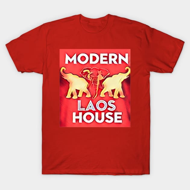 Modern Laos House T-Shirt by Kitta’s Shop